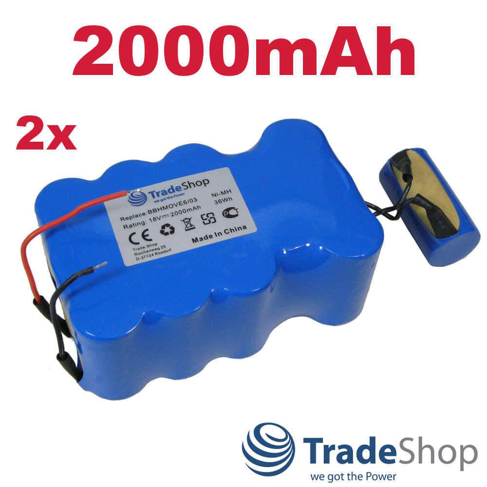 2x AKKU 18V 2000mAh für Bosch BBHMOVE4 BBHMOVE6 03 ersetzt FD9403