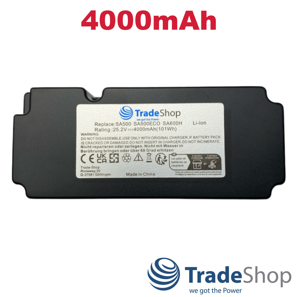 Li-Ion Akku 25,2V 4000mAh für Yard Force SA500, SA600H, NX60i ersetzt 862601