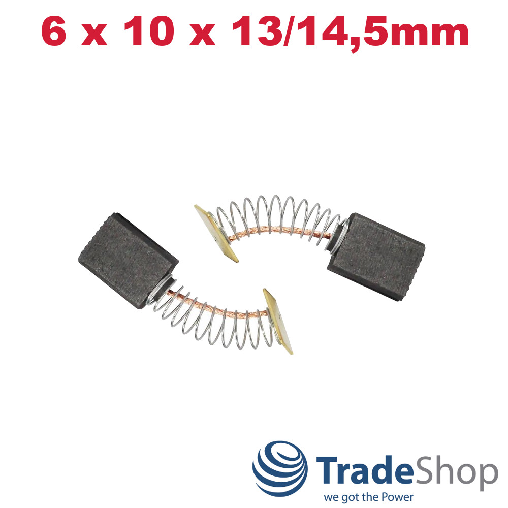 2x Kohlebürsten Motorkohlen 6 x 10 x 13/14,5mm für viele Elektrowerkzeuge