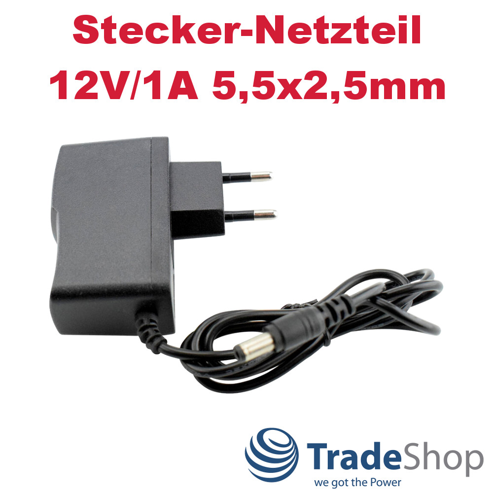 12V/1A 5,5x2,5mm Universal Netzteil Ladegerät z.B für viele Router uvm