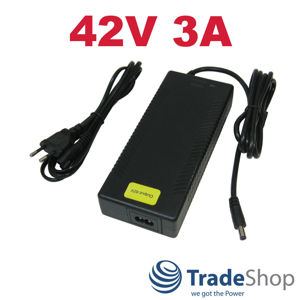 3A Netzteil Ladegerät Ladekabel 5,5x2,1mm 42V für 36V e-Bike Akkus