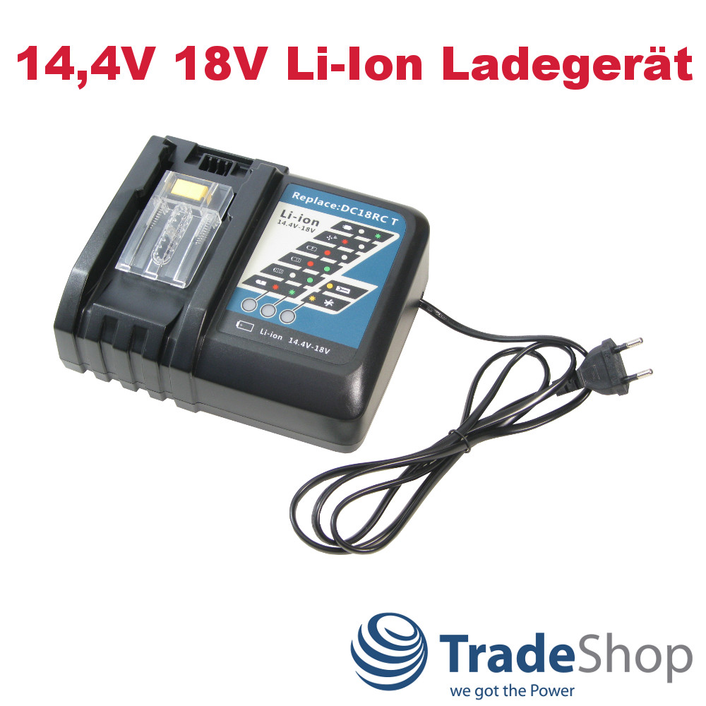 14,4V 18V Akku Schnellladegerät ersetzt Makita DC18 DC18RA BL1830 uvm