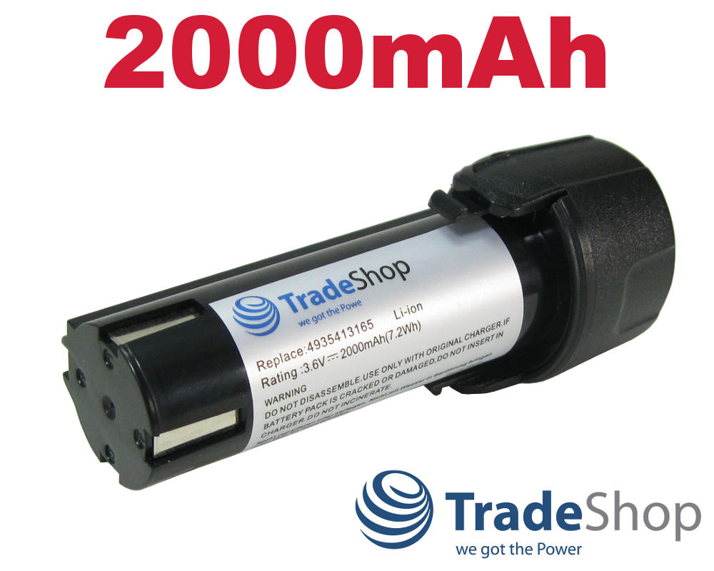 AKKU 3,6V 2000mAH Li-Ion für AEG 413184 SE 3.6  SL 3.6 4935413165 4932352969 uvm