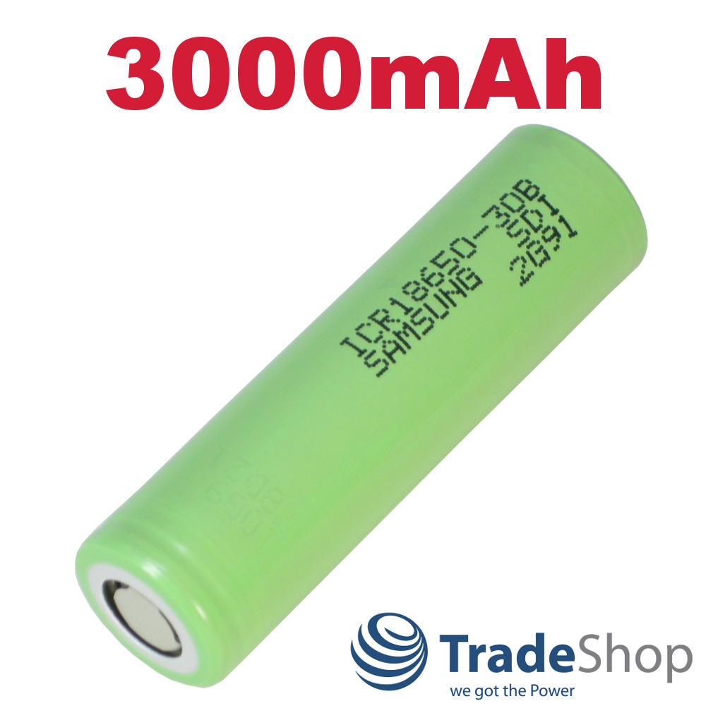 1x Samsung Li-Ion Akku Industrie-Zelle ICR18650-30B 3000mAh 3,6V/3,7V