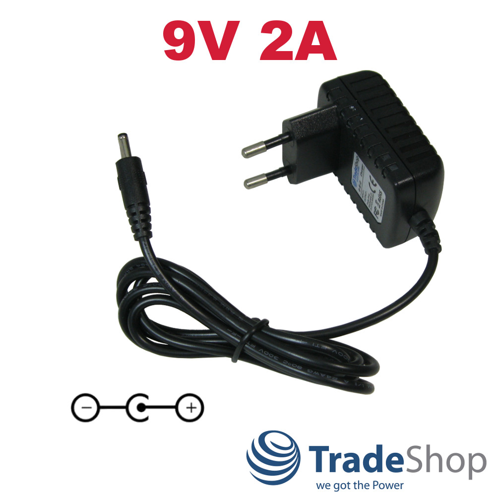 Universal Netzteil Ladekabel Ladegerät 9V/2A 5,5mm x 2,1mm Philips HF3332 uvm