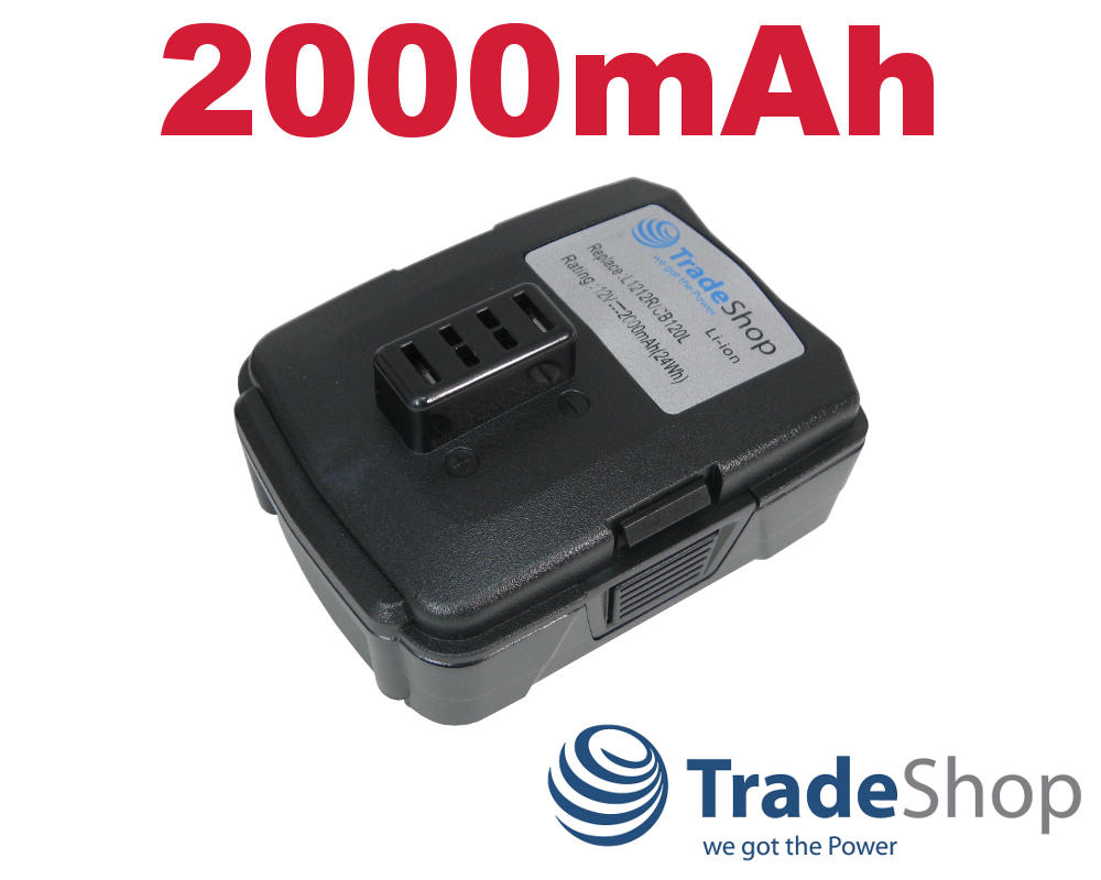 2x AKKU 12V 2000mAh ersetzt Ryobi 130503001 130503005 BPL-1220 CB120L