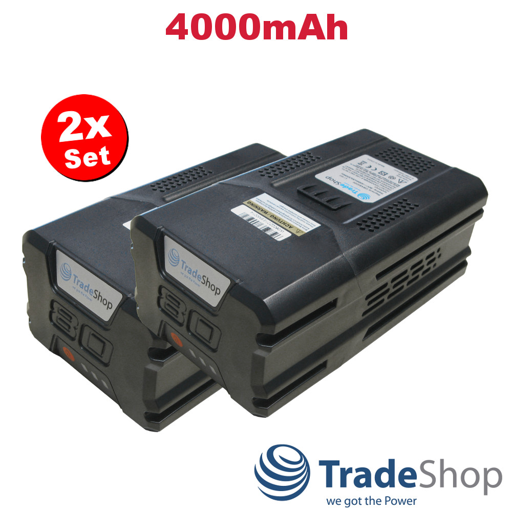 2x Li-Ion Akku 80V 4000mAh für alle Greenworks Pro 80V Elektro-Werkzeuge