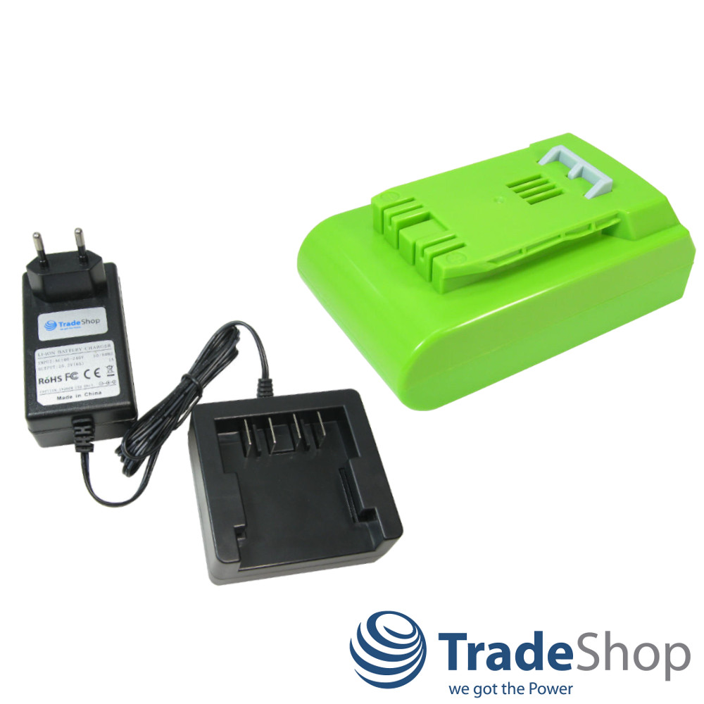 Li-Ion Akku 24V 2000mAh + Ladegerät für Greenworks G24AB G24HT G24PS20 uvm.