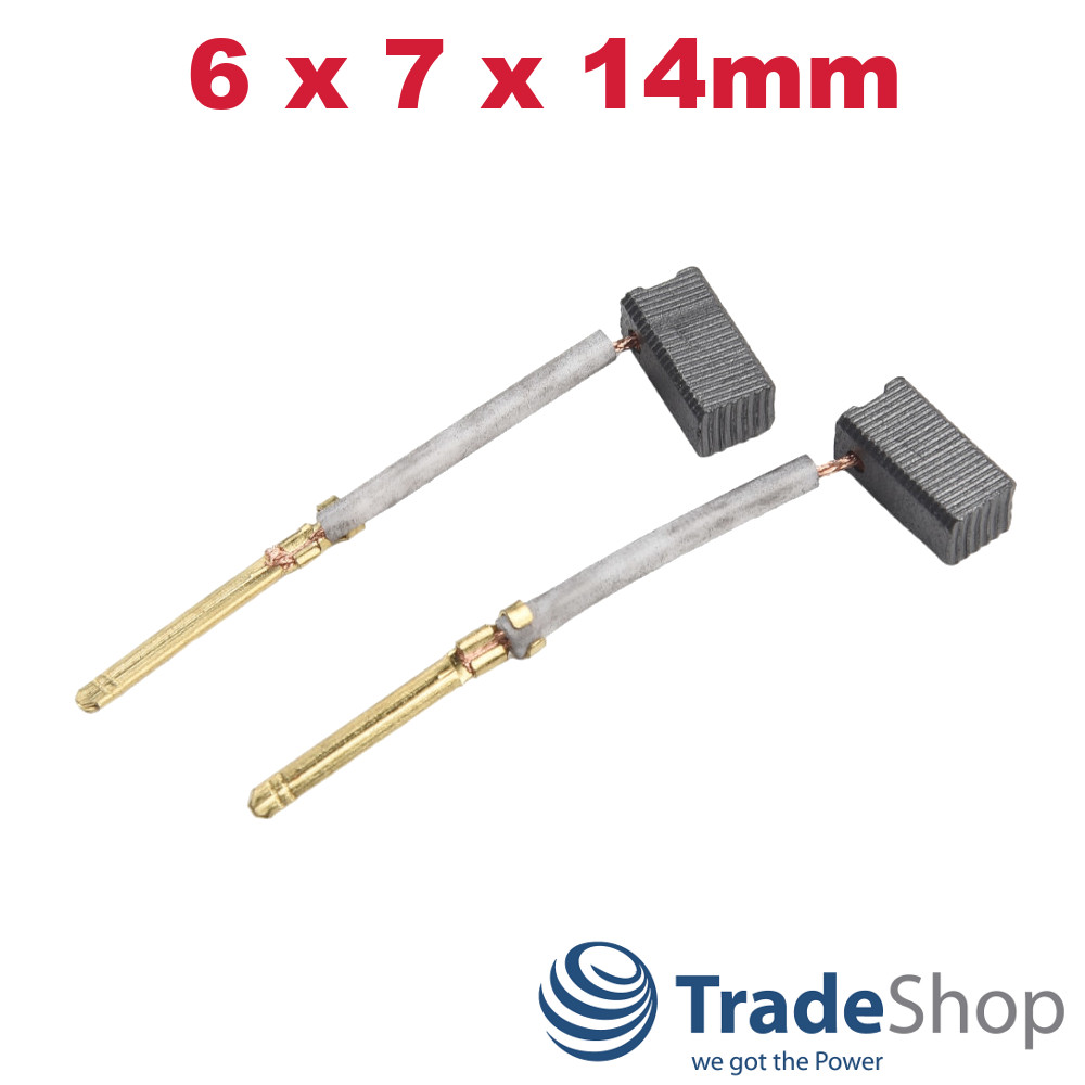 2x Motorkohlen Kohlebürsten 6 x 7 x 14mm für Dewalt DW343K D26441 D26451 D26453