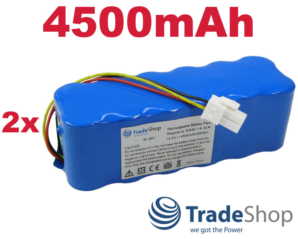 2x AKKU 14,4V 4500mAh ersetzt Samsung Navibot VCA-RBT20 VCARBT20 RBT-20