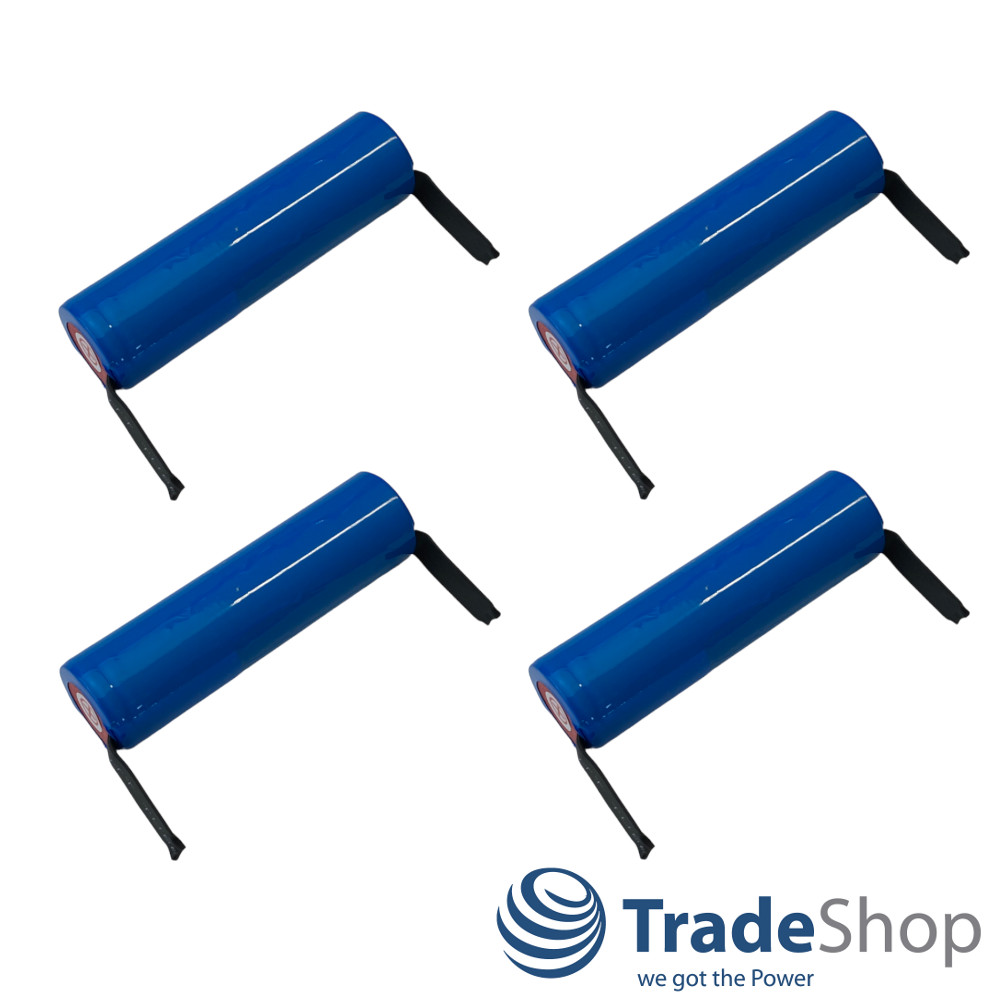 4x Li-Ion BAK-Zelle Akku 2900mAh 3,6V/3,7V Lötfahne