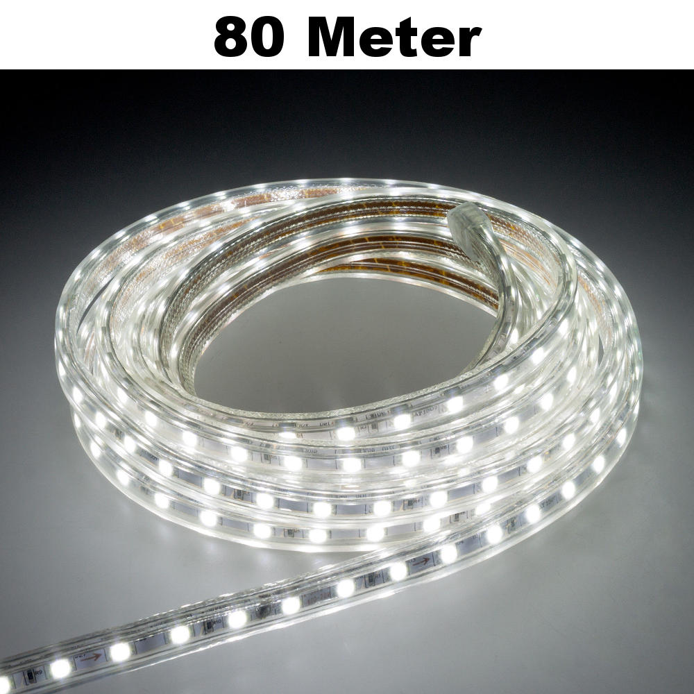 80m Weiß LED Leuchtstreifen Lichterkette 60 LED/Meter SMD2835