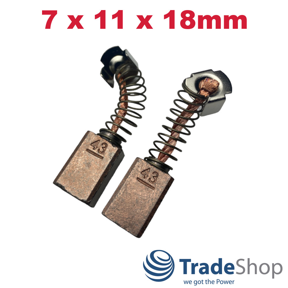 2x Motorkohlen Kohlebürsten 7 x 11 x 18mm für Shoprider Elektromobil Scooter uvm