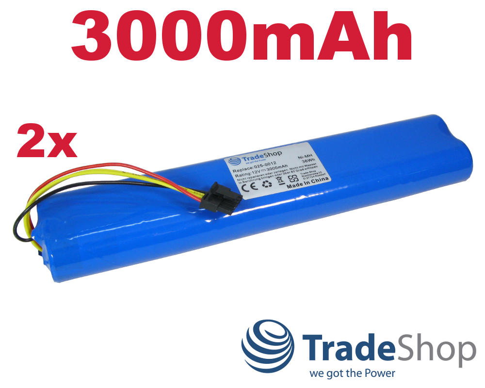 2x Akku 12V 3000mAh Ni-MH für Neato Botvac 70 70e 75 80 85 Connected NX2000SCx10