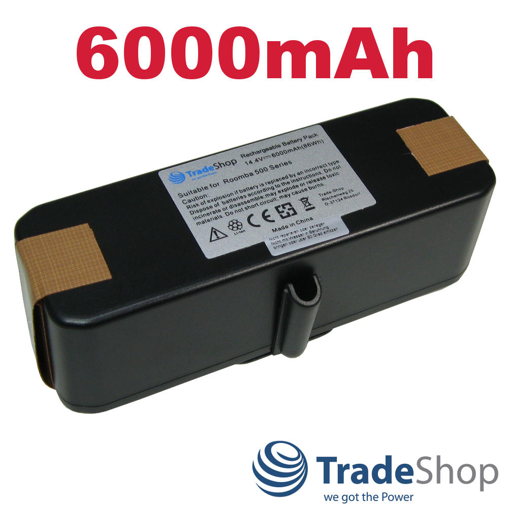 Akku 6000mAh 14,4V Li-Ion für iRobot Roomba 500 600 700 800 900 Serie