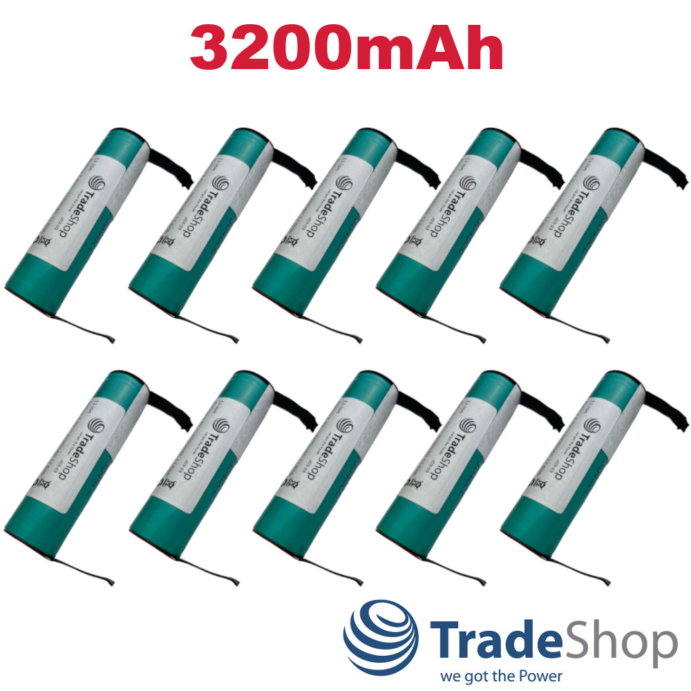 10x LG Li-Ion Akku Zelle LGABE11865 3200mAh 3,6V/3,7V U-Lötfahne