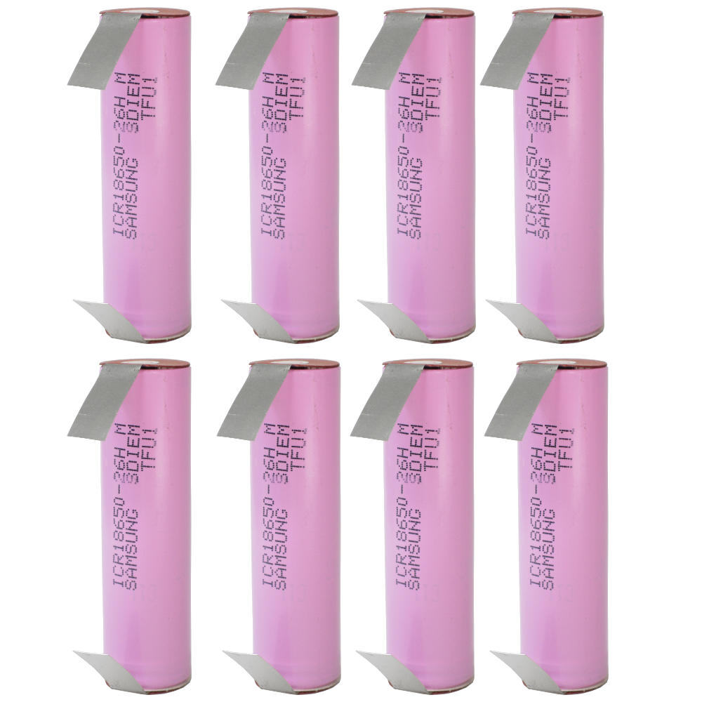 8x Akku für Bosch IXO/ISIO Samsung 18650 Zelle mit U-Lötfahne 2600mAh