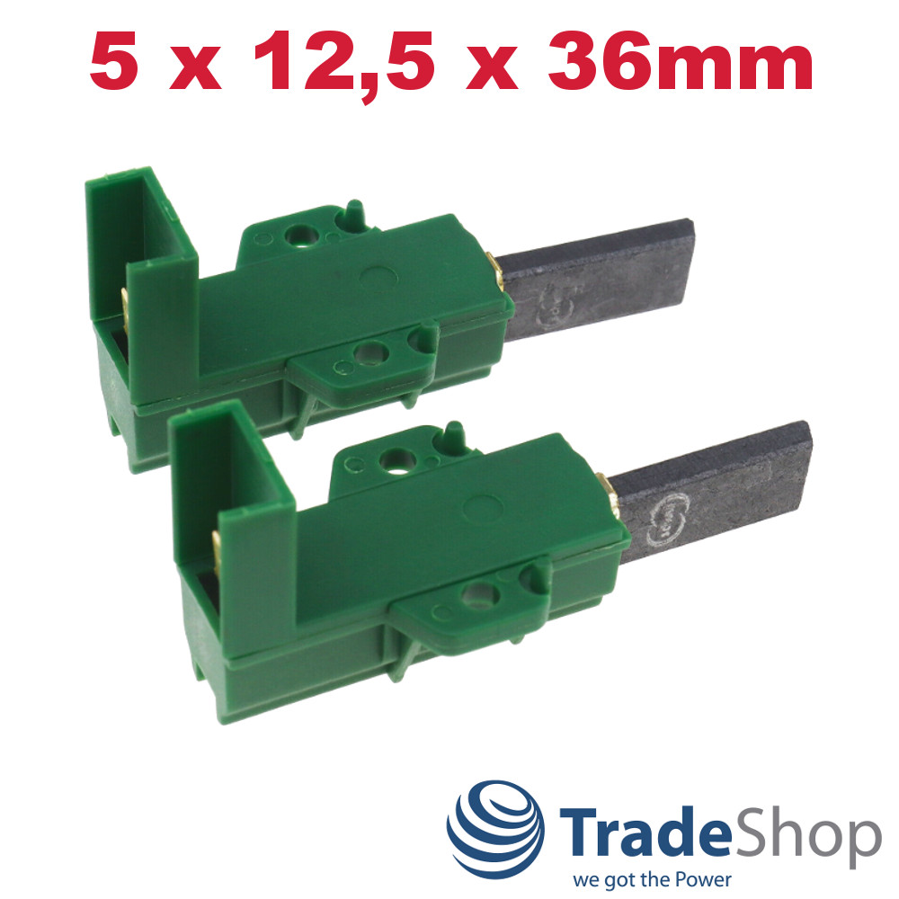 2x Motorkohlen Kohlebürsten 5x12,5x36mm für Beko WM6167W WM6355W WM7127W WM8127W