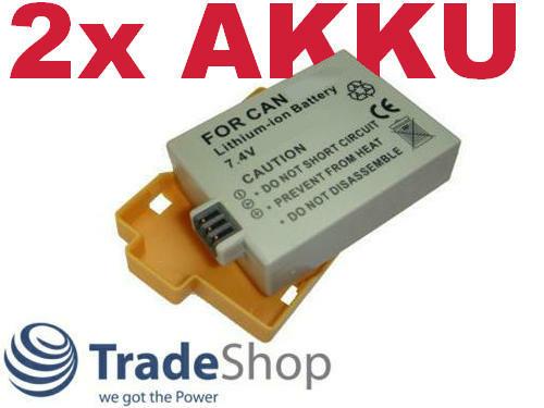 2x Akku 1300mAh für Canon EOS-550D 550D 550 600 D 600D 700D LP-E8 LPE8 uvm