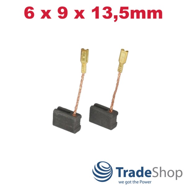 2x Motorkohlen Kohlebürsten 6 x 9 x 13,5mm für Elektrowerkzeuge Elektrogeräte