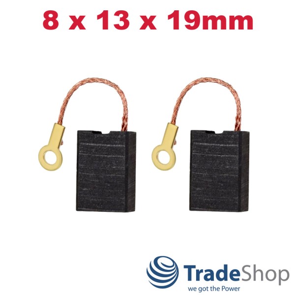 2x Motorkohlen Kohlebürsten 8x13x19mm für Parkside PWS 230 A1 Winkelschleifer