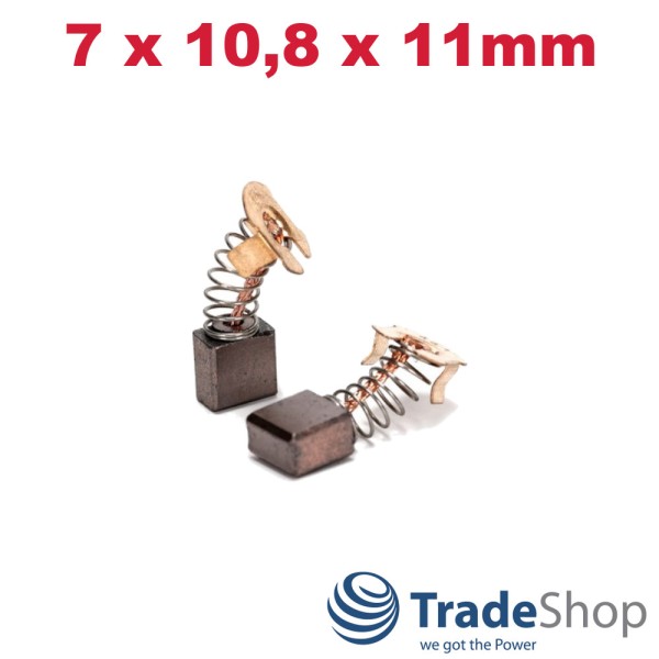 2x Bronzekohlen Kohlebürsten 7 x 10,8 x 11mm für Makita BHR261 ersetzt CB-442