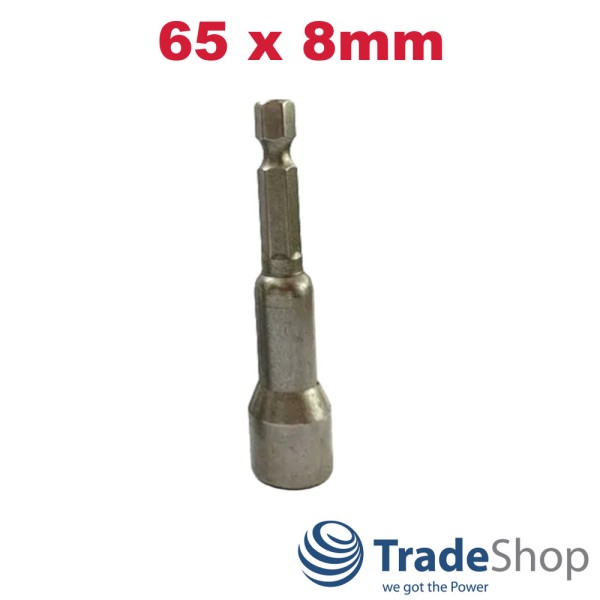 Schraubendreher-Bit Adapter Steckschlüssel Sechskant 65 x 8mm mit Magnet