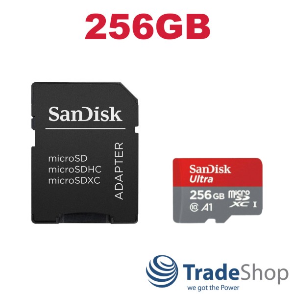 Sandisk 256GB Ultra Micro SDXC UHS-I Speicherkarte Class 10 mit SD-Adapter