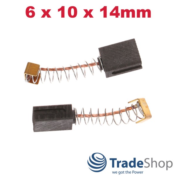 2x Motorkohlen Kohlebürsten 6x10x14mm für Parkside PBH 1500 A1, DURO DMS 710 E