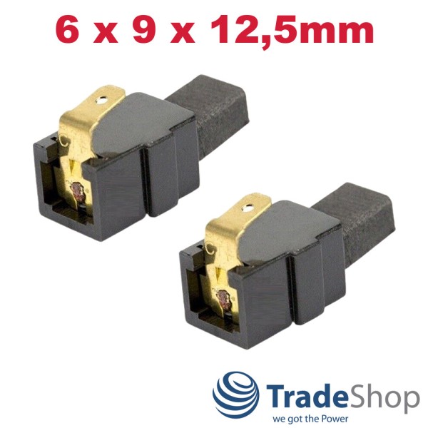 2x Motorkohlen 6x9x12,5mm mit Halterung für Makita 6904V 6822V ersetzt CB415