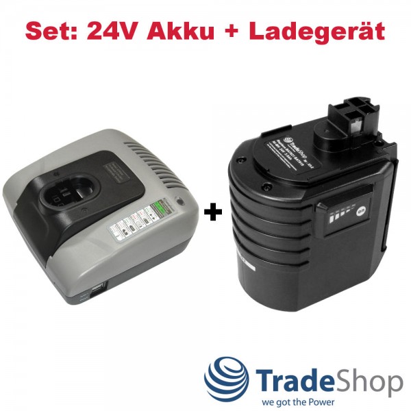 AKKU 24V 3000mAh + LADEGERÄT für Bosch BAT019 BAT020 BAT021 Würth uvm