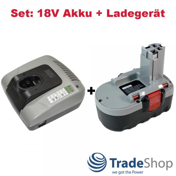 AKKU 18V 3000mAh +LADEGERÄT für Bosch 2607335278 2607335535 2607335536