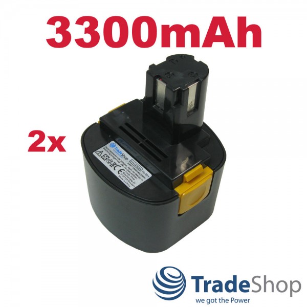 2x AKKU Ni-MH 9,6V 3300mAh ersetzt Panasonic EY9086 EY9182 EZ9086 EZ9182