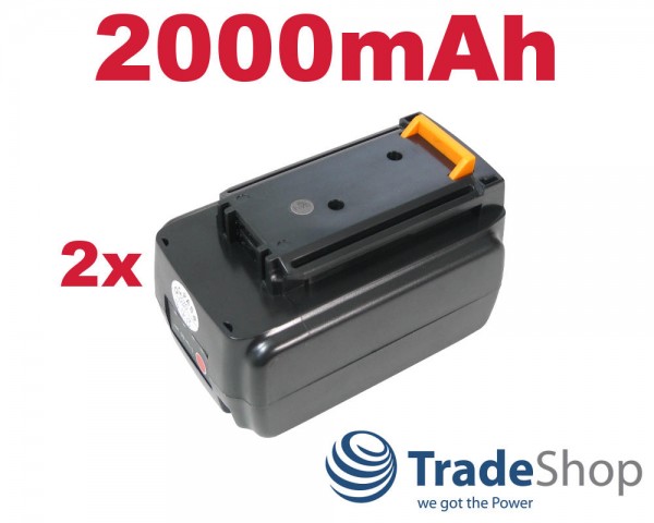 2x AKKU 36V 2000mAh Li-Ion für Black&Decker BL1336 1336-XJ BL2036 BL2036 LBXR36 uvm