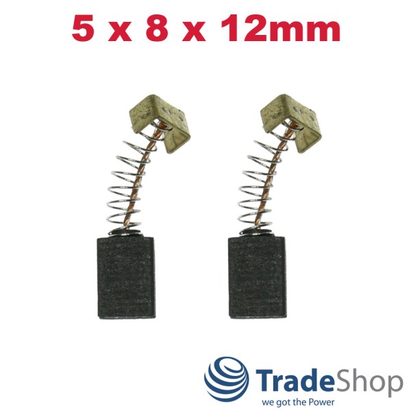 2x Motorkohlen Kohlebürsten 5 x 8 x 12mm für Einhell HEC 551, Royal HEC 551