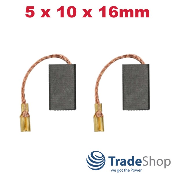 2x Motorkohlen Kohlebürsten 5x10x16mm für AEG AG 1200-125X, AG 1000-125 uvm.