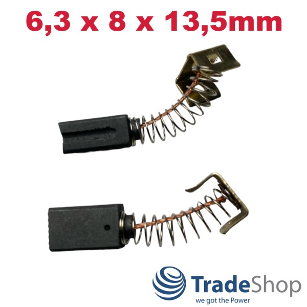 2x Motorkohlen Kohlebürsten 6,3x8x13,5mm für Einhell TC-AG 125, TC-AG 125/850