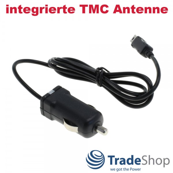 Mini USB KFZ-Ladekabel mit TMC Antenne für Navigon TomTom Garmin