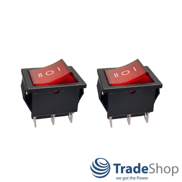 2x Wechselschalter Kippschalter Switch 250V 16A 6-polig KCD4 AN1 AUS AN2